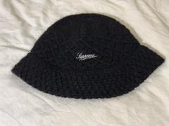 SUPREME 22AW Mohair Crochet Crusher Bucket Hat Knit Black