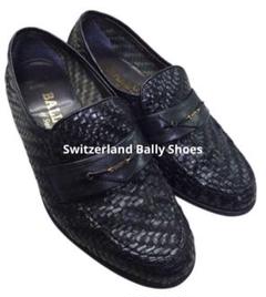 6　BALLY　バリー　スリッポン　メッシュローファー　編み込み　本革　ブラック 6 BALLY バリー スリッポン メッシュローファー 編み込み 本革