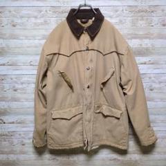 【c17】Vintageダックジャケットカバーオール裏ボアフリース襟コーデュロイ