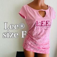 【平成ギャル00s】 Lee®︎ 胸元チラ見せ半袖ロゴTシャツ　ピチTチビT