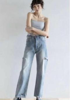 ぱるる　SeaRoomlynn サイドカットデニム New arrival ⁡ ◼︎ サイドカットDenimロングスカート 程良い肌