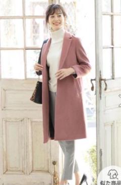 Demi-Luxe BEAMS アンゴラ混 チェスターコート ピンク 38