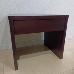 ナイトテーブル　ダークブラウン 引き出し付き
