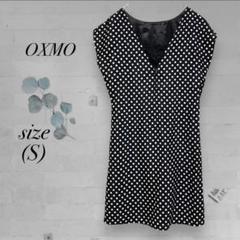 【 OXMO】チュニック ミニワンピ ドット柄 総柄 水玉 ノースリーブ