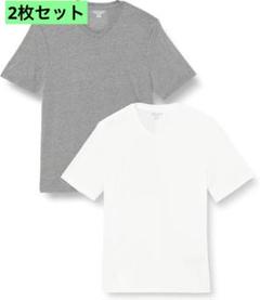 Tシャツ Vネック レギュラーフィット 半袖 メンズ ホワイト グレー