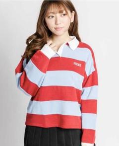 格安!完売品!ワンポイントボーダー ラガーシャツ スウェット