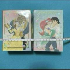 ディズニー　美女と野獣　リトルマーメイド　ブック型ボックスメモ　2個セット