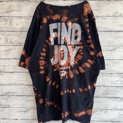 US古着 リメイク Tシャツ ブリーチ加工 タイダイ FINDJOY 黒 XXL
