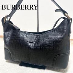 美品　バーバリー　アクセサリーポーチ　ワンショルダー　ホーボー　ノバチェック　革