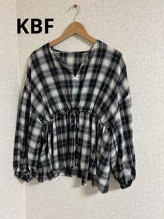 KBF☆ドロストチェックブラウス