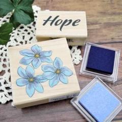 お花と文字のスタンプセット【インク付き】