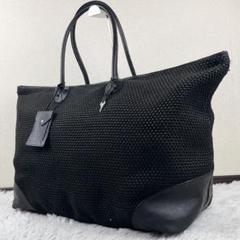 A4可 美品 ボッテガヴェネタ レザー ボストンバッグ 編み込み ファスナー 黒