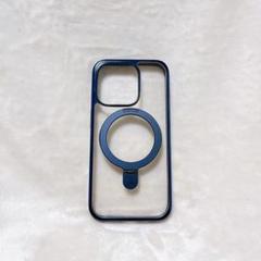 【Magsafe対応・チタン製スタンド】iPhone15Pro ケース ブルー