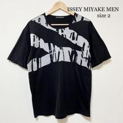 イッセイミヤケ 半袖カットソー Tシャツ グラデーションデザイン 2 黒 ISSEY MIYAKE Tシャツ・カットソー 2(M位) 【古着】
