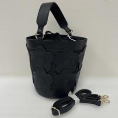 ●9518 良品MARY QUANT マリークワント　2wayバッグ　花柄　黒系 ○9518 良品MARY QUANT マリークワント 2wayバッグ 花柄 黒系