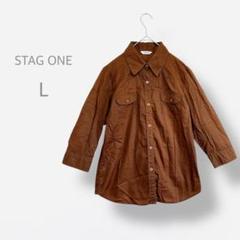 【STAGE ONE】　コットン長袖シャツ　ワークシャツ　メンズライク　着回し