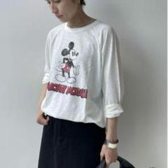 【新品】FRAMeWORKフレームワークミッキーBIG Tシャツ　グレー FRAMeWORK（フレームワーク）の「MICKEY / BIG T2◇（Tシャツ