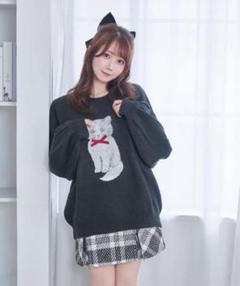 RoseMuse cat jacquard big knitロゼミューズ