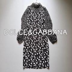 DOLCE&GABBANA 花柄ボウタイシフォンワンピ　シルク混　ドルガバ　美品