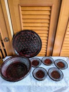 籃胎漆器 菓子鉢 おぼん 茶托5枚セット 未使用 美品 外箱付き 未