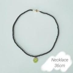 【iyo_f】Necklace 36cm[BLACK×Lime Green]