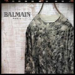 BALMAIN シルク&カシミヤ ニット シャツ セーター 長袖 古着 1048