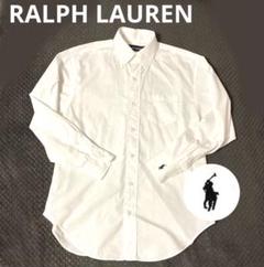 店舗良い RALPH LAUREN ボタンダウンシャツ 左袖口にロゴ刺繍入り！男女可 トップス