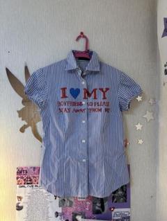 I LOVE MY BOYFRIEND COLLEGE 半袖シャツ