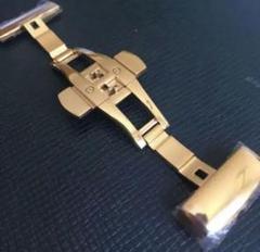 カシス Dバックル18mm(尾錠幅)プッシュ式 イエローゴールド 艶あり