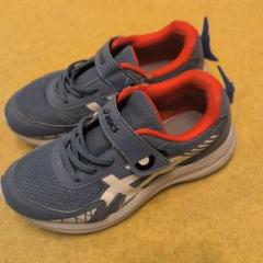 asics キッズスニーカー 22.0cm グレー/オレンジ 鮫
