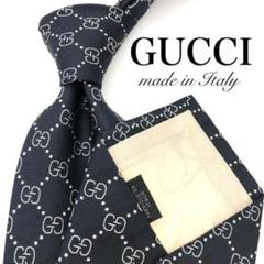 【美品】GUCCI グッチ GG ブランドロゴ 格子 ブラック 黒 シルバー
