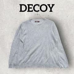 DECOY メンズニット 長袖セーター 薄手ニット (L) グレー シルク混合