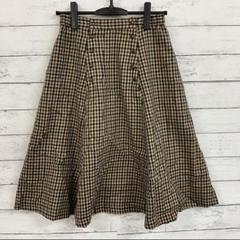 alfalufa チェック柄フレアスカート 秋冬 体型カバー M