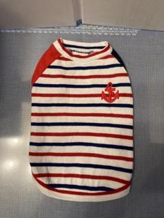 ペット用ストライプシャツ アンカー刺繍