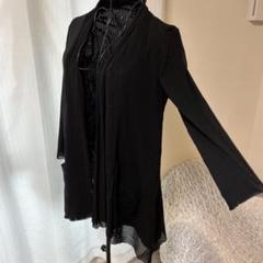 VIVIENNE TAM ブラックドレープロングカーディガン 両サイドポケット VIVIENNE TAM ブラックドレープロングカーディガン 両サイド