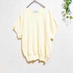スローブイエナ 薄手半袖コットンニット サマーニット イエロー ベイクルーズ