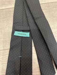 Tiffany & Co. ダークグレー ドット柄 ネクタイ Tiffany & Co. ダークグレー ドット柄 ネクタイ