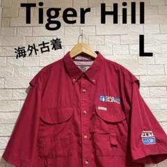 海外古着　Tiger Hill タイガーヒル　半袖　半袖ワークシャツ　サイズL