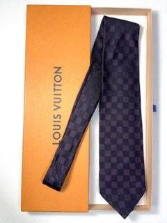 【美品】LOUIS VUITTON ルイヴィトン ネクタイ ダミエ パープル