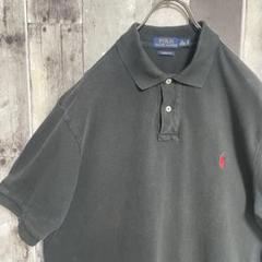 XL　ラルフローレンRalph Lauren　半袖ポロシャツ　ロゴ刺繍　ブラック