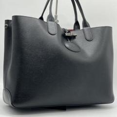極美品 ロンシャン ロゾ トートバッグ リバーシブル　大容量 A4 PC◎ 黒 極美品 ロンシャン ロゾ トートバッグ リバーシブル 大容量 A4