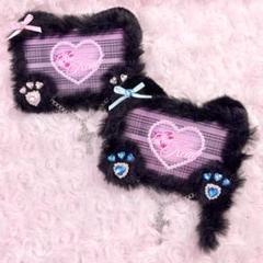 なちゃん様　ハンドメイド　名札ケース　名札デコ　猫耳　猫　ファー　サイン会