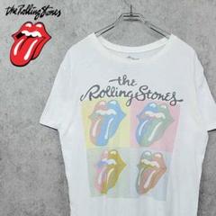 古着 ローリングストーンズ 希少 ビッグプリント Tシャツ ホワイト