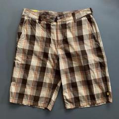 チェック　バギーショーツ　ハーフパンツ　OLD city boy ストリート