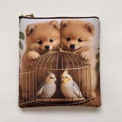 ハンドメイド　ポメラニアン　ポーチ
