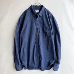 GAP ギャップ　メンズ　長袖　シャツ　デニム　ドット　水玉　ネイビー　L 猫目