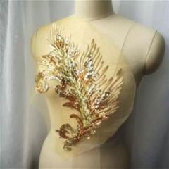 衣装用デコレーション刺繡 ゴールドスパンコール 社交ダンス ベリーダンス