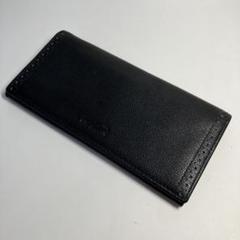 AS7510 クロコダイル 折り長財布　レザー　黒
