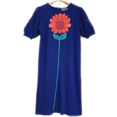 Saito Toyoko vintage 花柄 サマーニットワンピース Saito Toyoko vintage 花柄 サマーニットワンピース