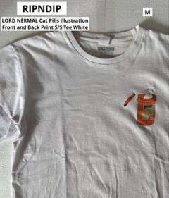 リップンディップ ロードナーマル猫 ピルズ 前後イラスト S/S Tee 白 Mのサムネイル